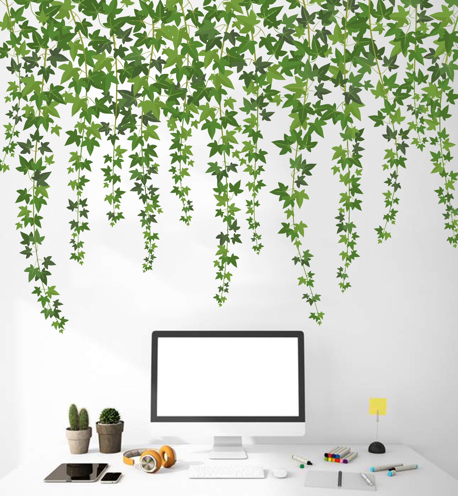 Ivy Plants Leaf Hanging Wall Vinyl Sticker Decal Botanical Etsy UK