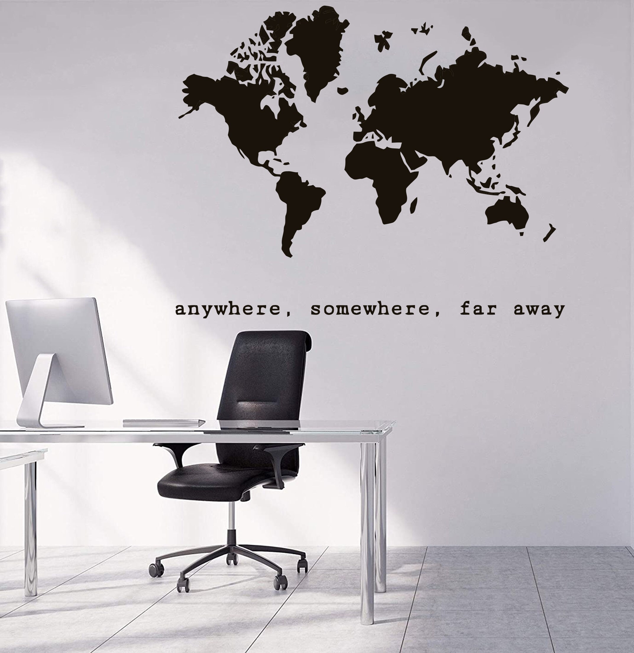 World Map Wall Decor Anywhere Somewhere Far Away world - Etsy