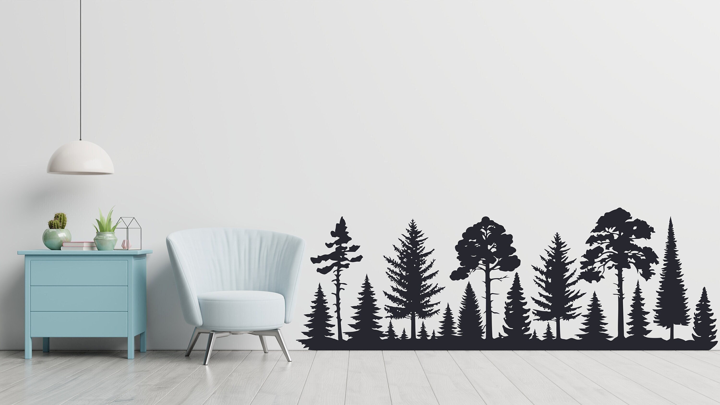 Pine Tree Forest Wall Decal Forest Tree Wall Decals Nursery Etsy