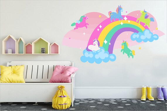 Unicorn rainbow hotsell wall stickers