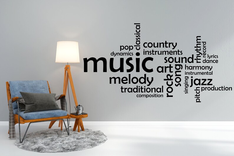 Music Wall Art Decal Music Quotes Music Words Wall Decor Etsy