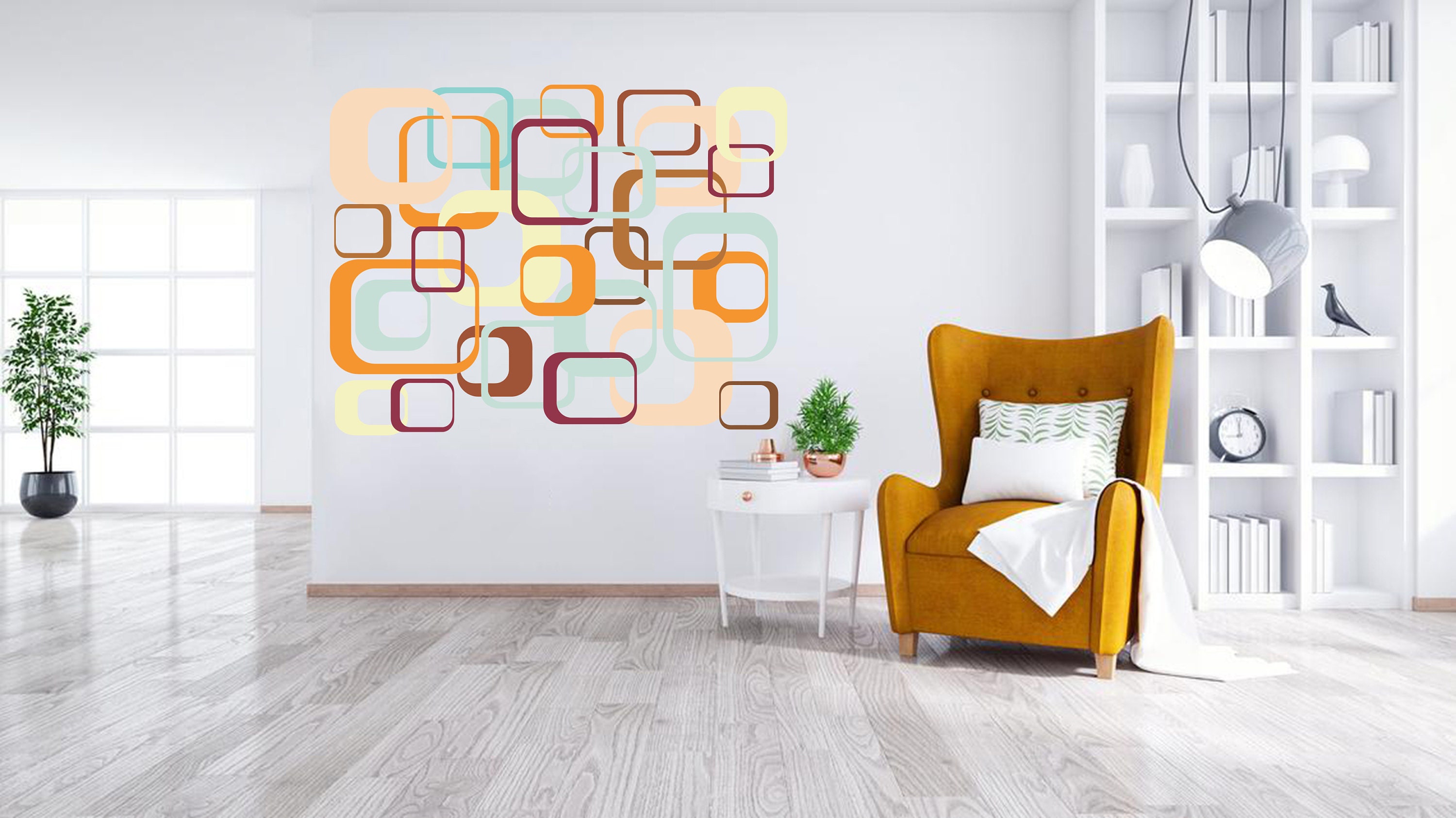 Squares Wall Decal Square Wall Sticker Office Decor Etsy