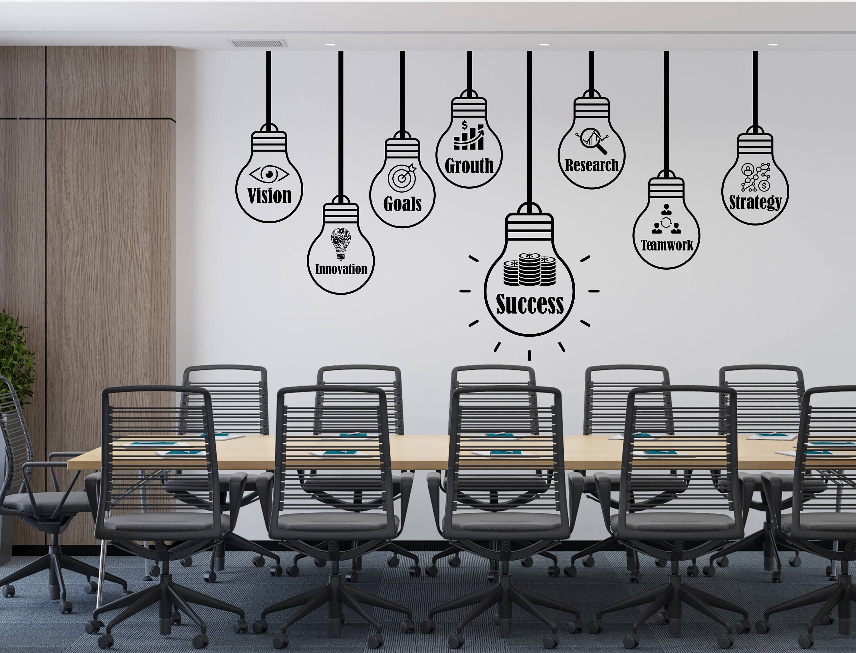 Lightbulb Idea Motivation Teamwork Success Wall Decalwork Etsy