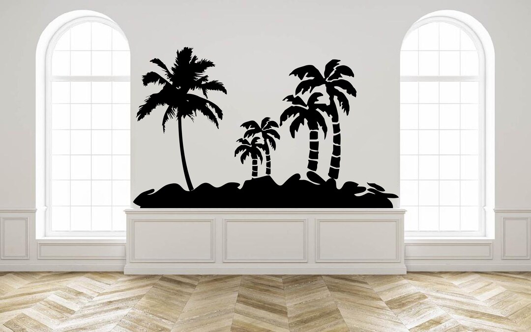 Palm Tree Wall Decal, Palm Trees Vinyl Sticker, Palm Tree Decor, Tree