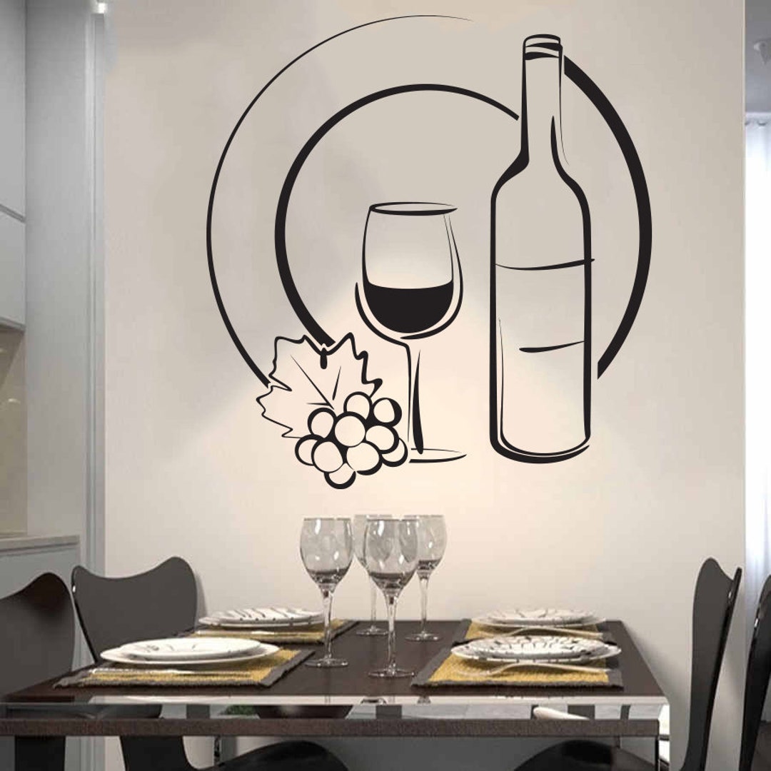 Wine Wall Decal Wine Stickers Wall Art Wine Decor Drinks Decoration Bar