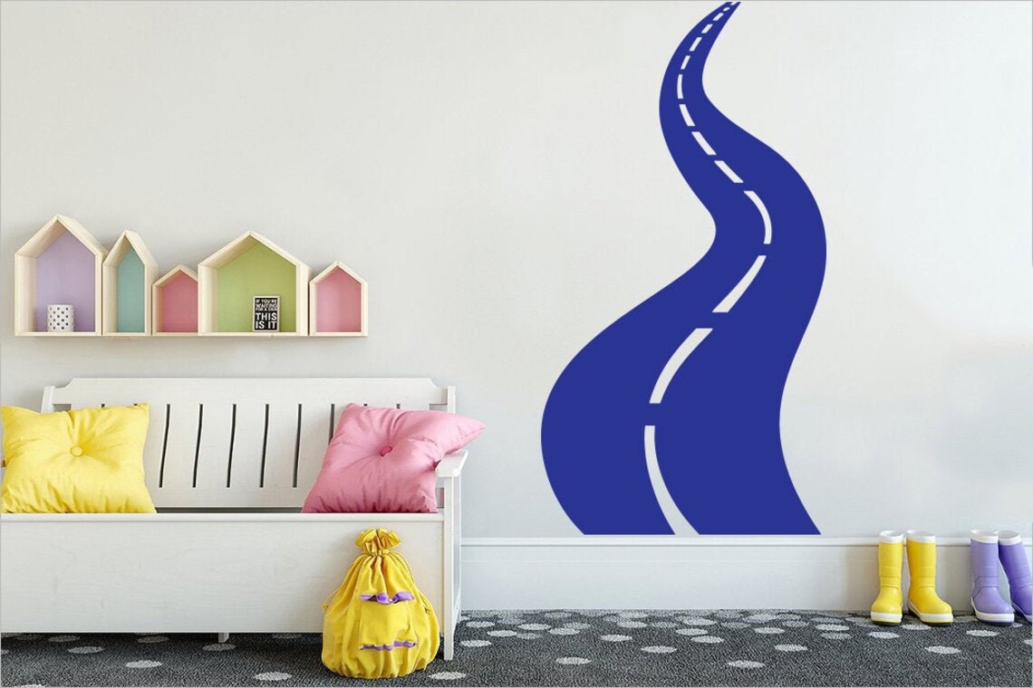 Road Sign Wall Decal Sticker Tire Track Wall Sticker Road | Etsy