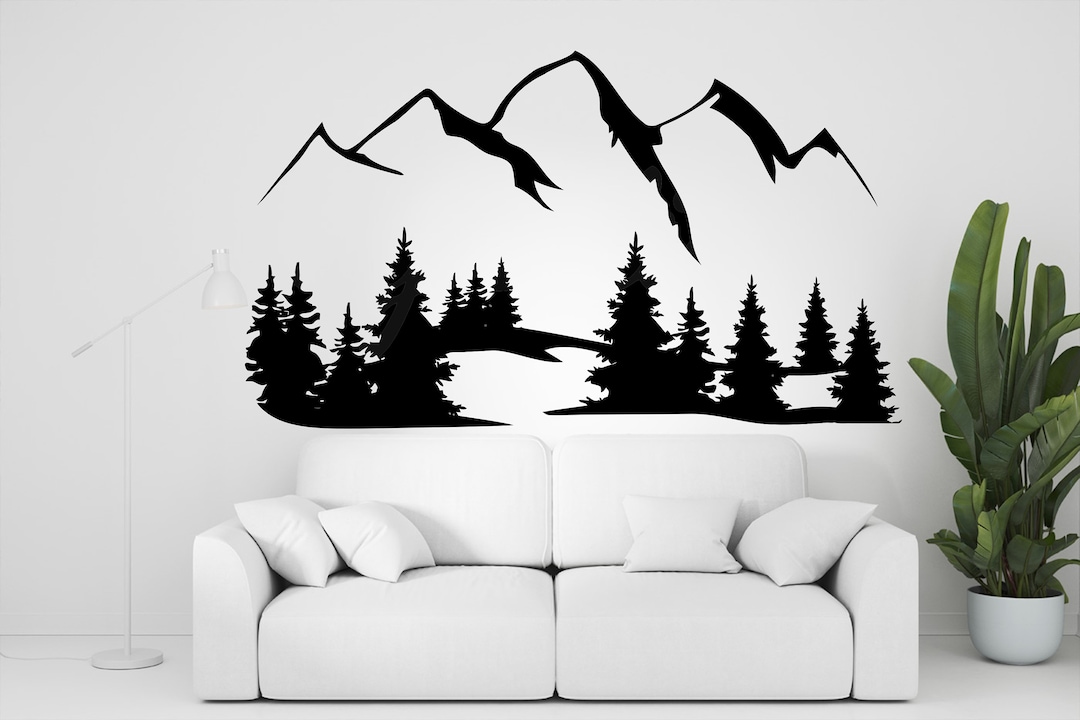 Mountain Wall Decals, Mountain Murals, Mountain Wall Decor, Mountain