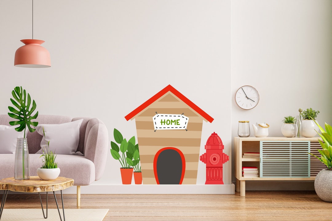 Dog House Wall Vinyl Decal, Dog Wall Decals, Grooming Wall Decor
