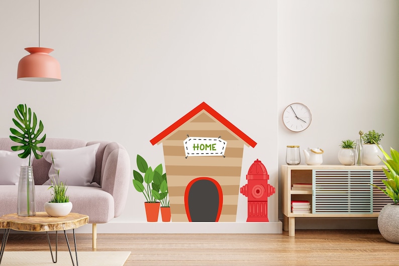 Dog House Wall Vinyl Decal Dog Wall Decals Grooming Wall Etsy