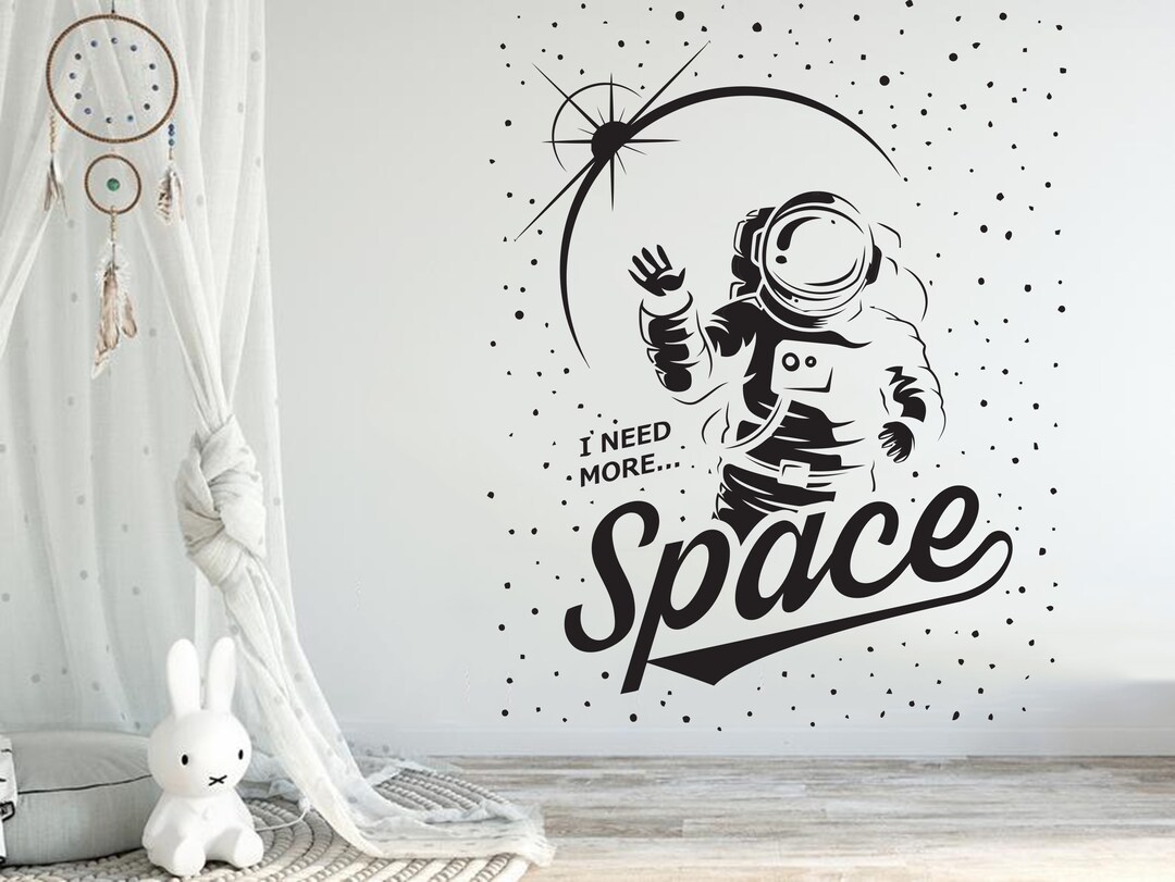 Astronaut Wall Decals Space Wall Art Decor Outer Space Wall Etsy