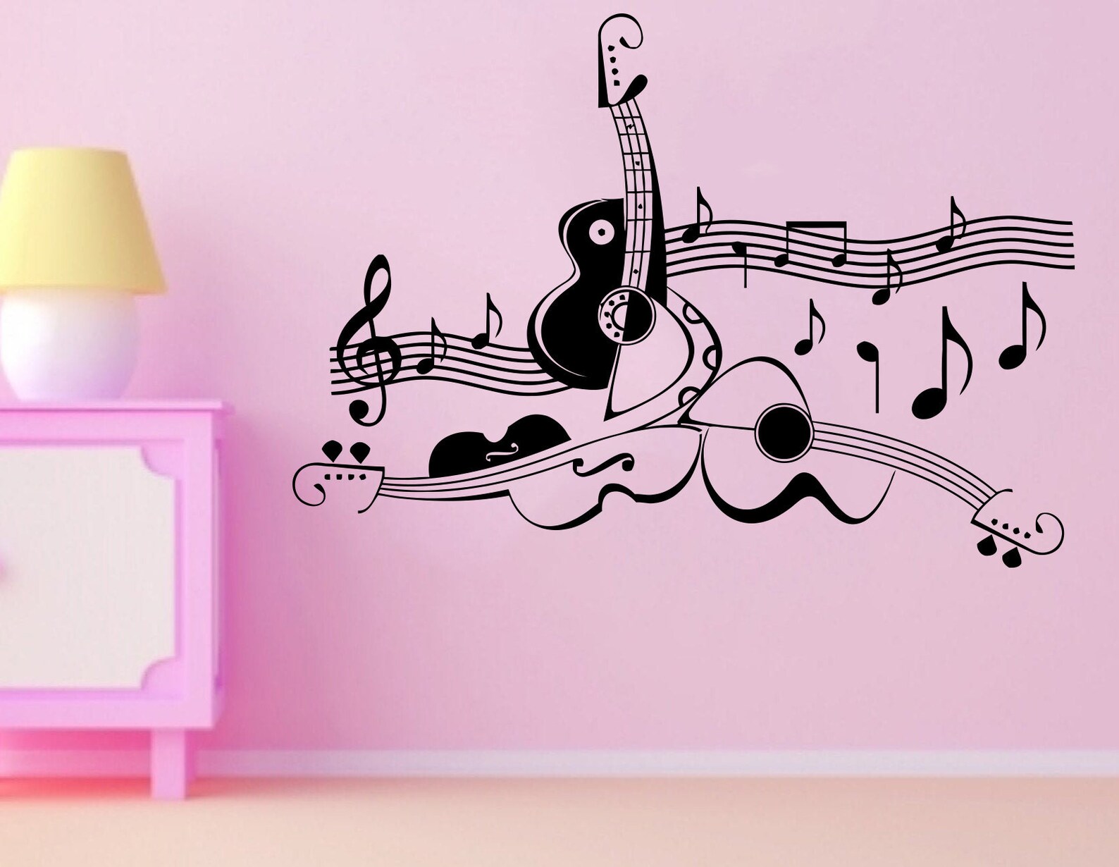 Music Decoration Music Wall Decalguitar Wall Decal Music Etsy
