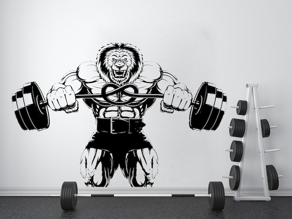 Gym Wall Decal Custom Fitness Decor Workout Art Vinyl Gorilla