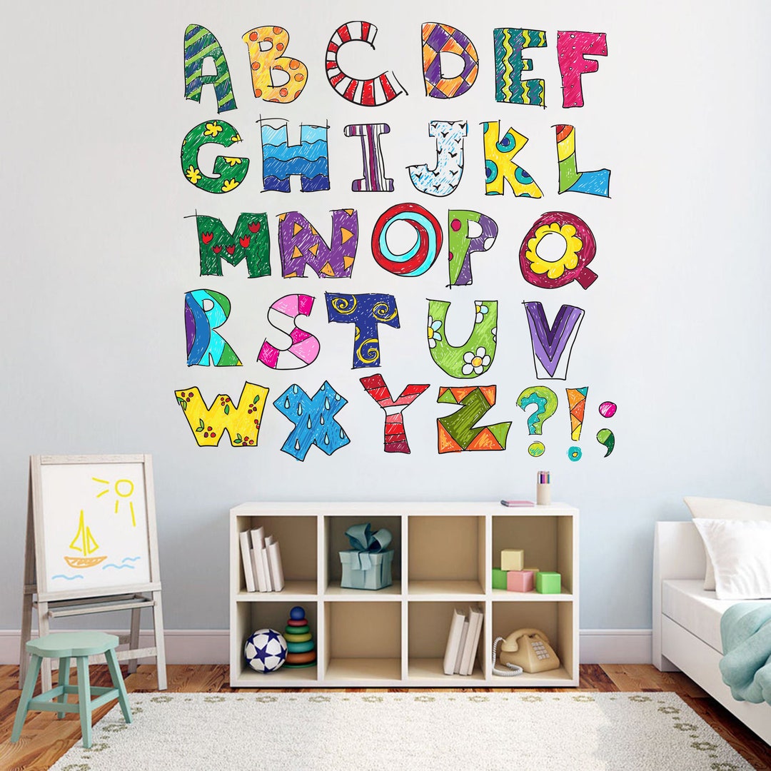 Alphabet Vinyl Wall Art Decal for Home, Alphabet for Kids, Funny Kids ...