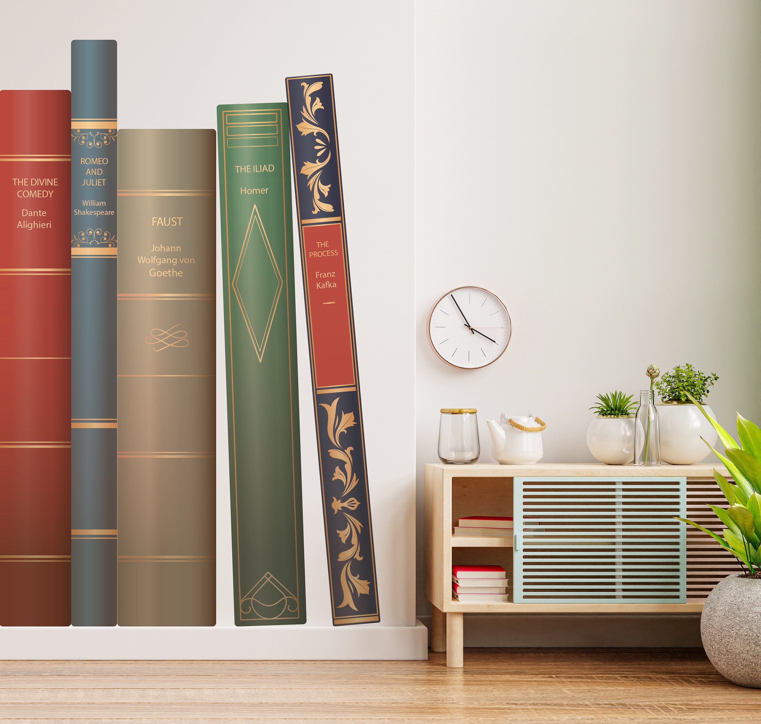 Library Book Vinyl Wall Art Decals Library Wall Decal Etsy