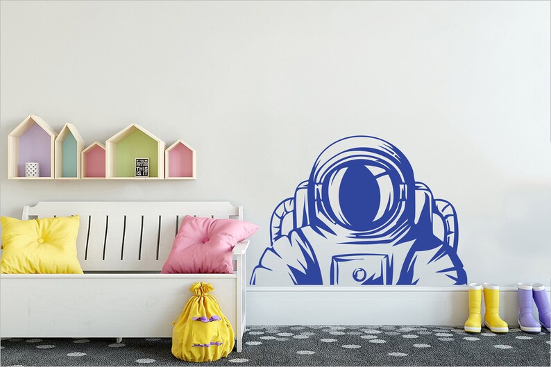 Astronaut Wall Decals Astronaut Room Decor Outer Space Wall Etsy