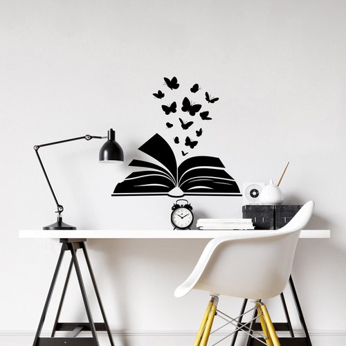 Books Vinyl Wall Art Decal for Home Library Wall Decal Etsy