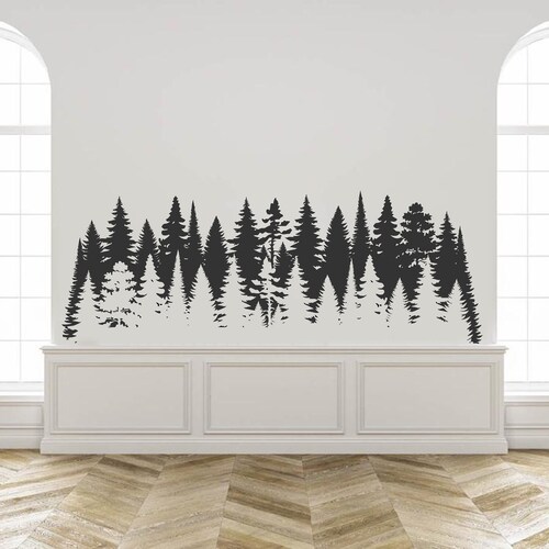 Pine Tree Forest Wall Decal Forest Tree Wall Decals Nursery Etsy UK