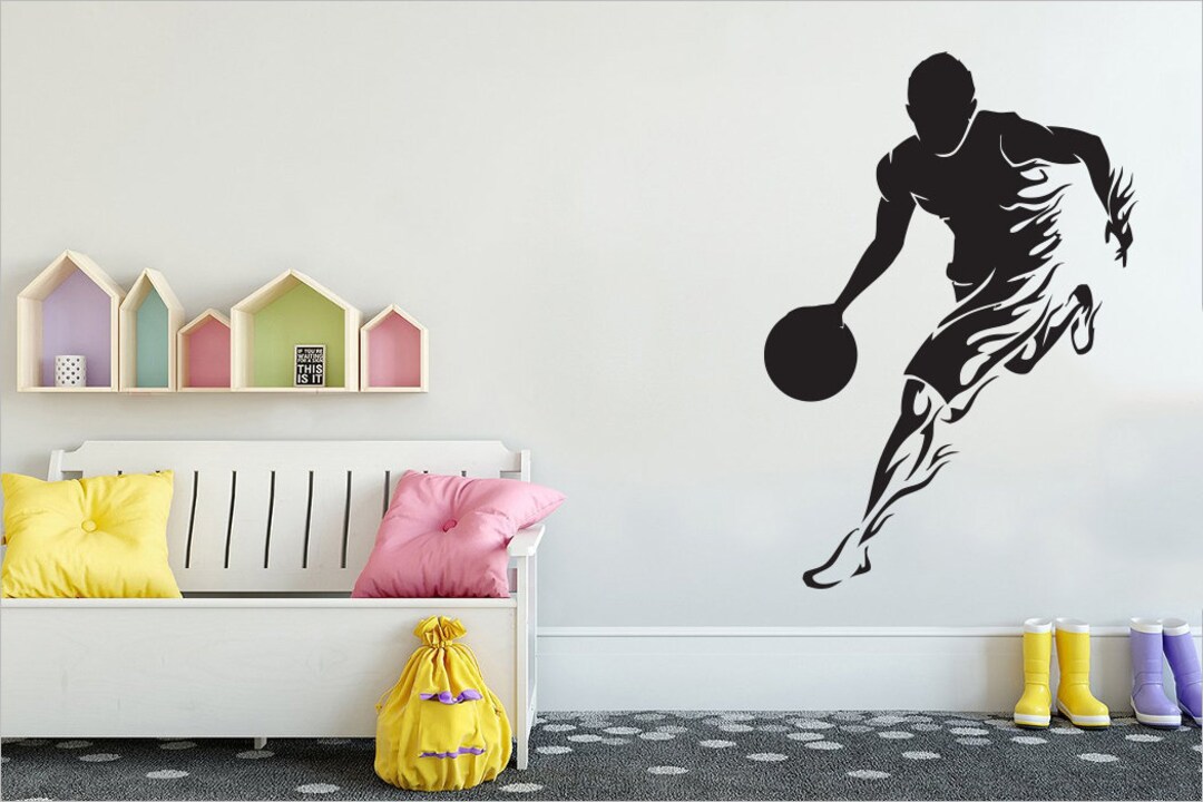 Basketball Player Wall Decal Vinyl Decal Sticker Basketball Decal Kids
