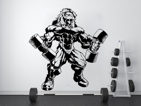 Gym Wall Decal Custom Fitness Decor Workout Art Vinyl Gorilla Gym