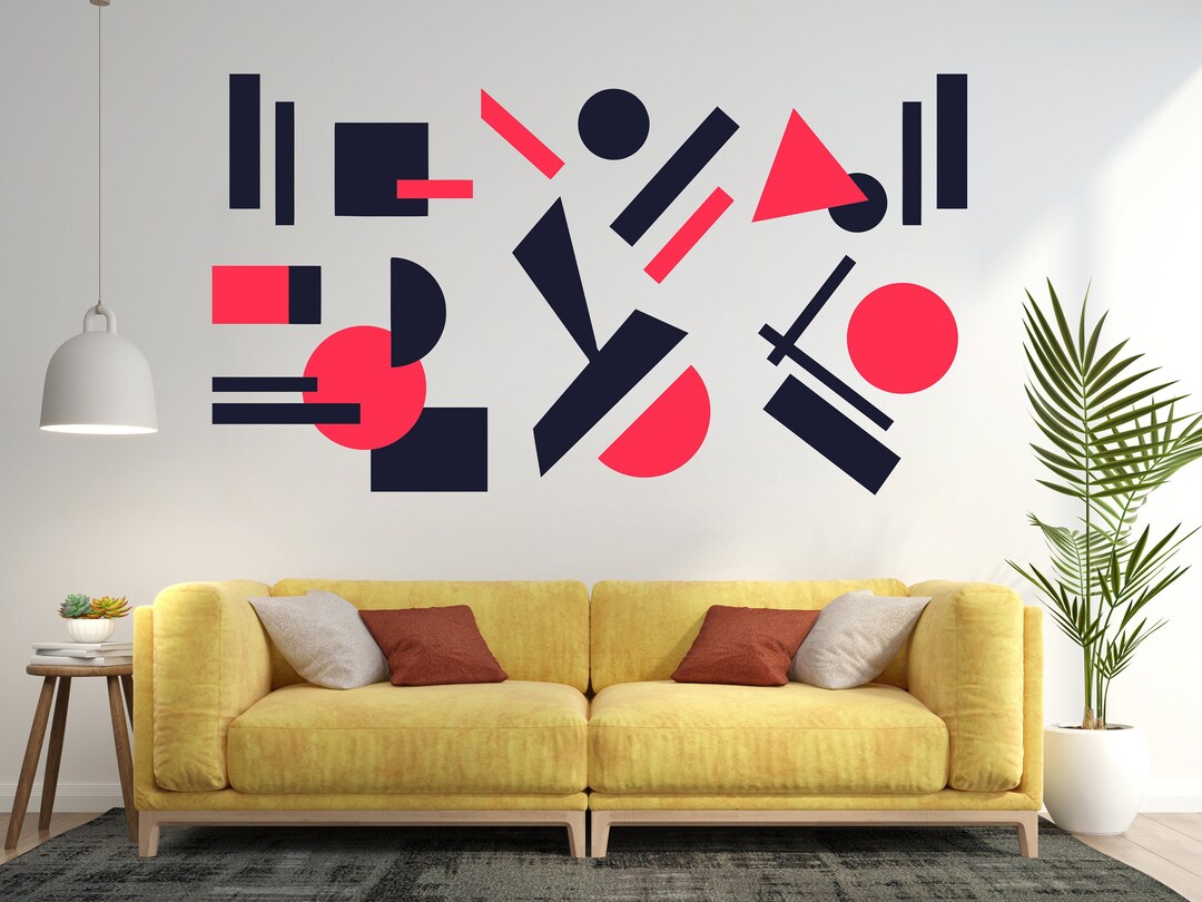 Geometric Abstract Vinyl Wall Art Decalsmodern Trendy Wall Decor