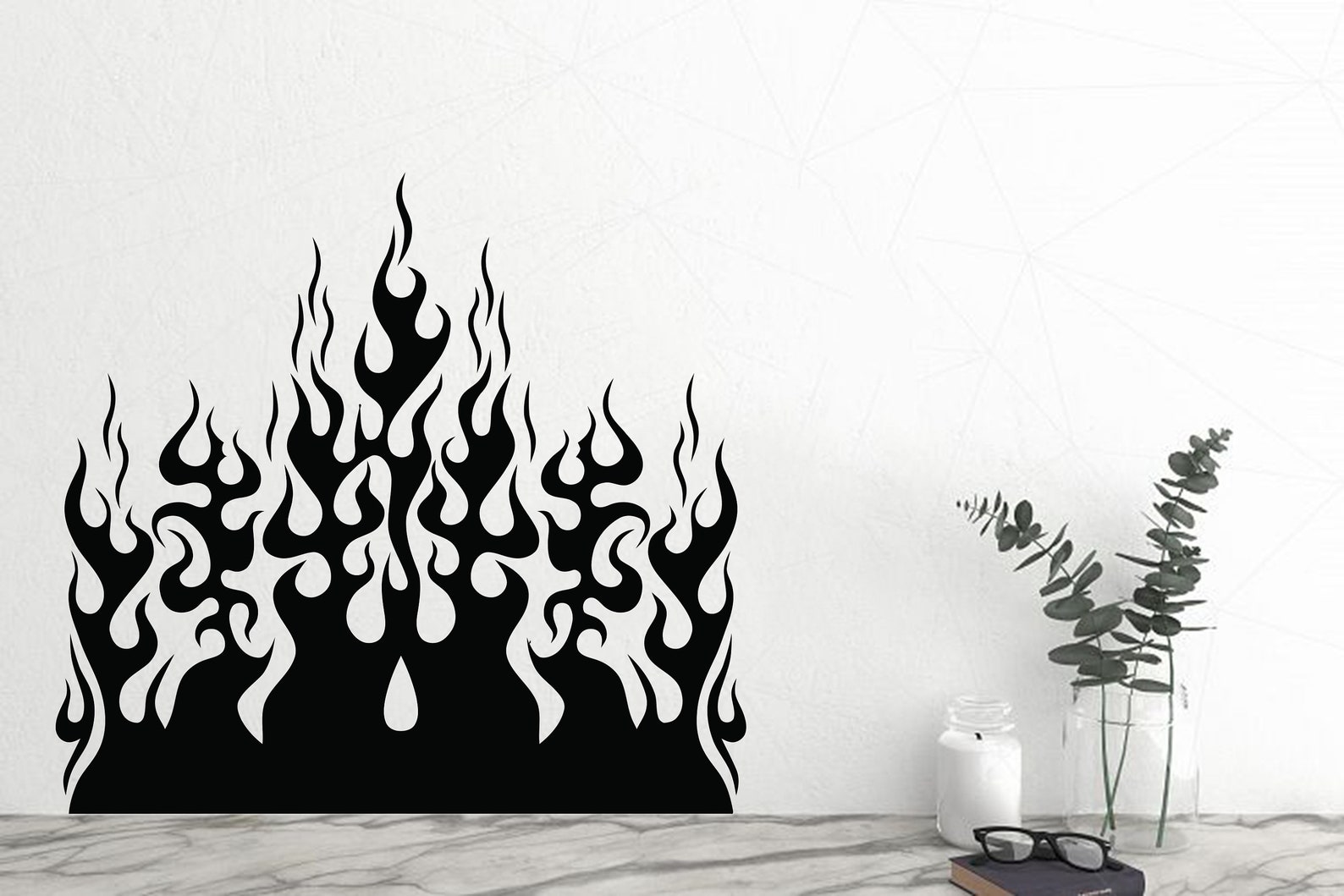 Fire Flame Wall Vinyl Decal Stickers Art Design Flames Decals Etsy