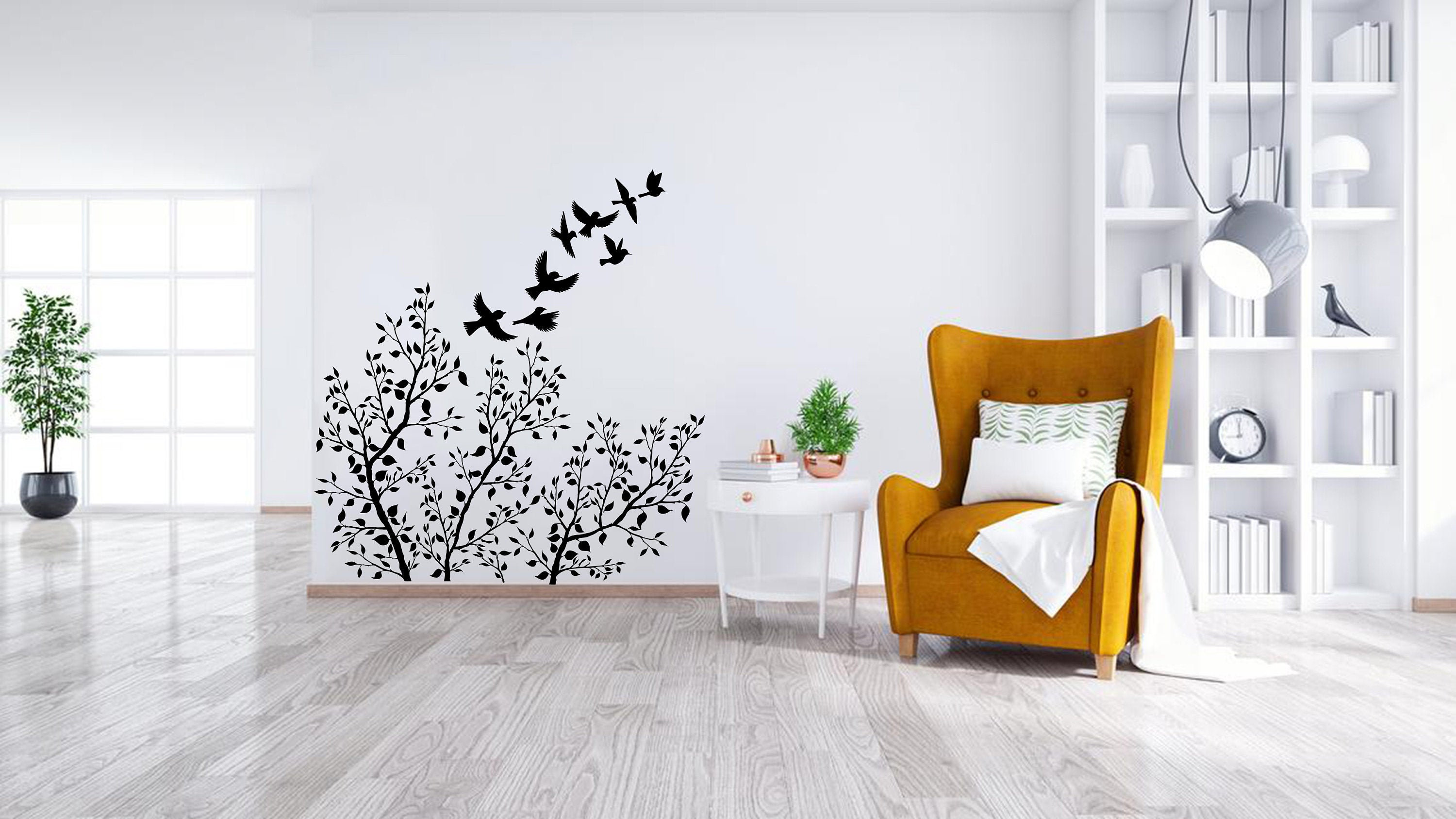 Birds with tree decals for furniture - TenStickers