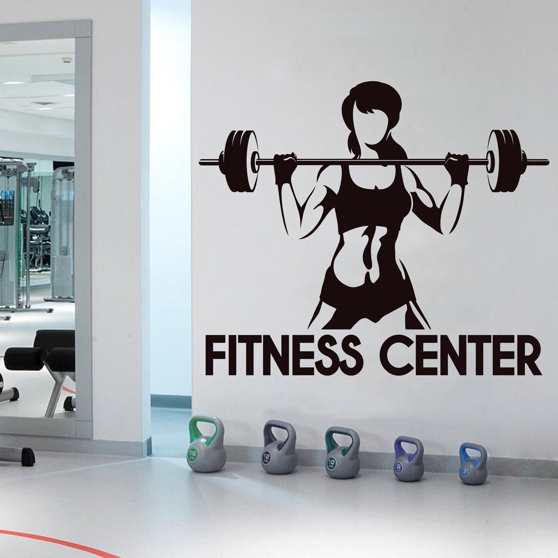 Fitness Center Workout Wall Decal Gym Wall Decal Fitness Gym Etsy