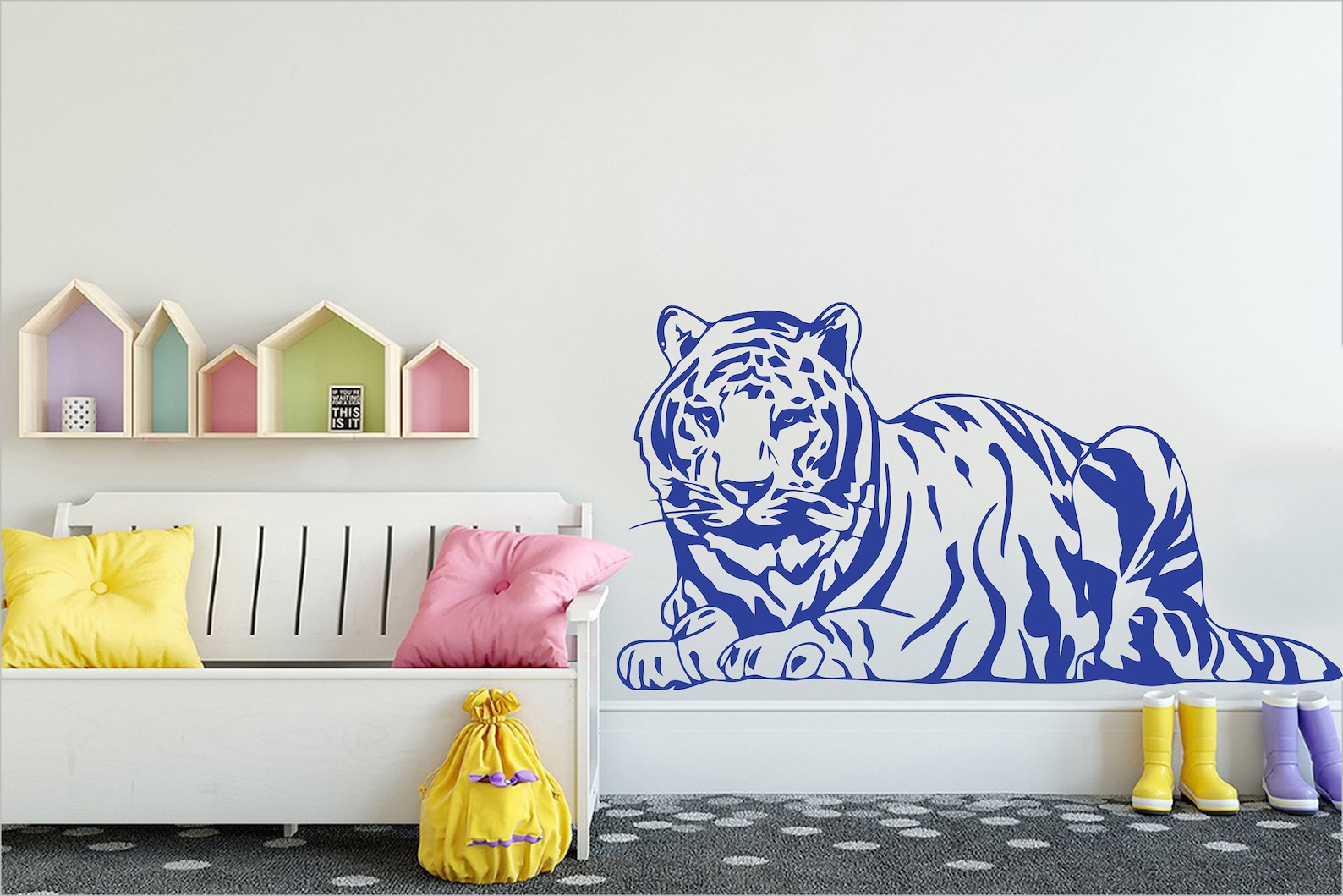 Big Tiger Wall Decal Tiger Wall Art Animals Wall Vinyl Etsy