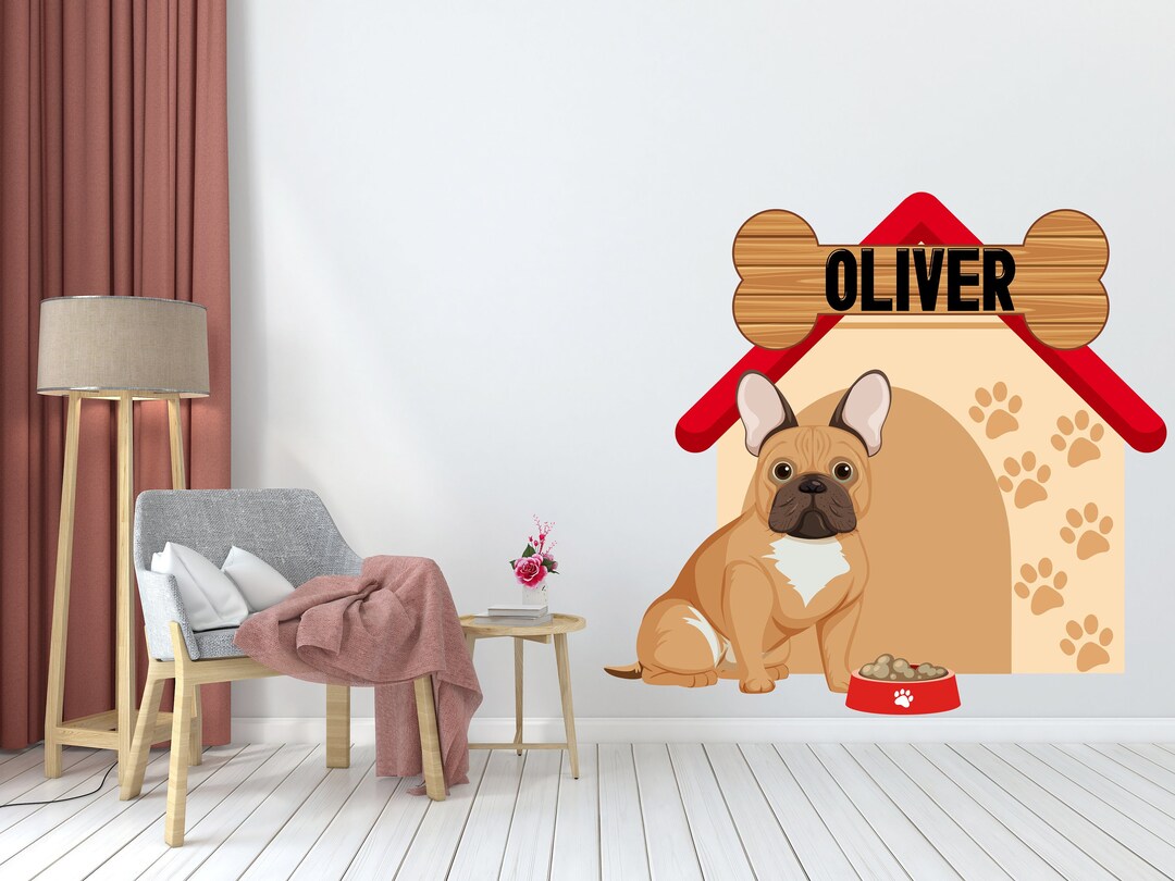 Personalized Dog House Bone Wall Decal, Dog Wall Decals, Grooming Wall
