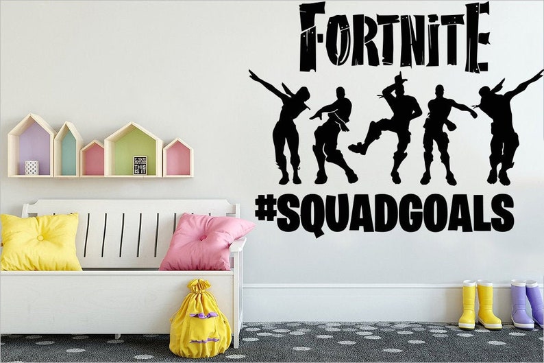 Gamer wall decor Kids Room decal vinyl Squad goals Floss like a boss Video Game kids Room Gifts Dance Stickers Wall Games controller 130ES
