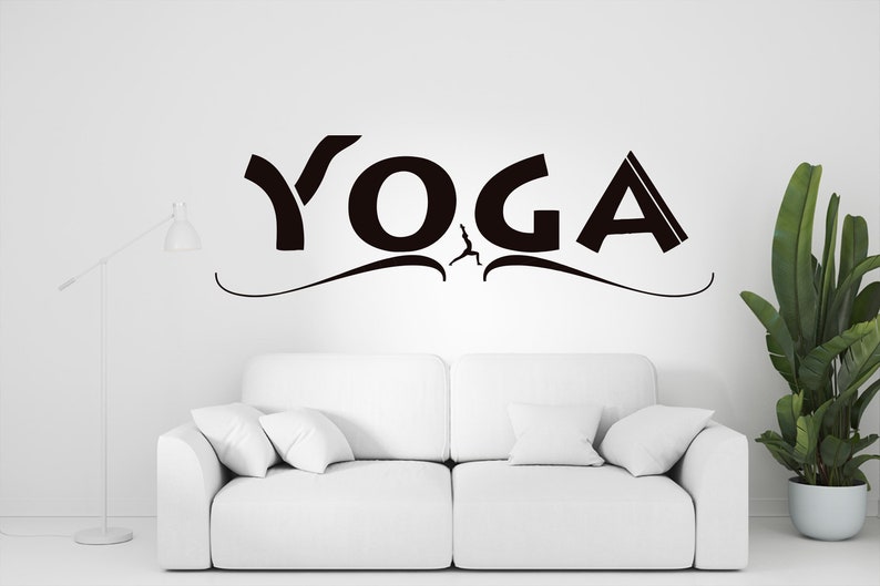 Yoga Studio Wall Decal Meditating Yoga Wall Decal Yoga Vinyl Etsy
