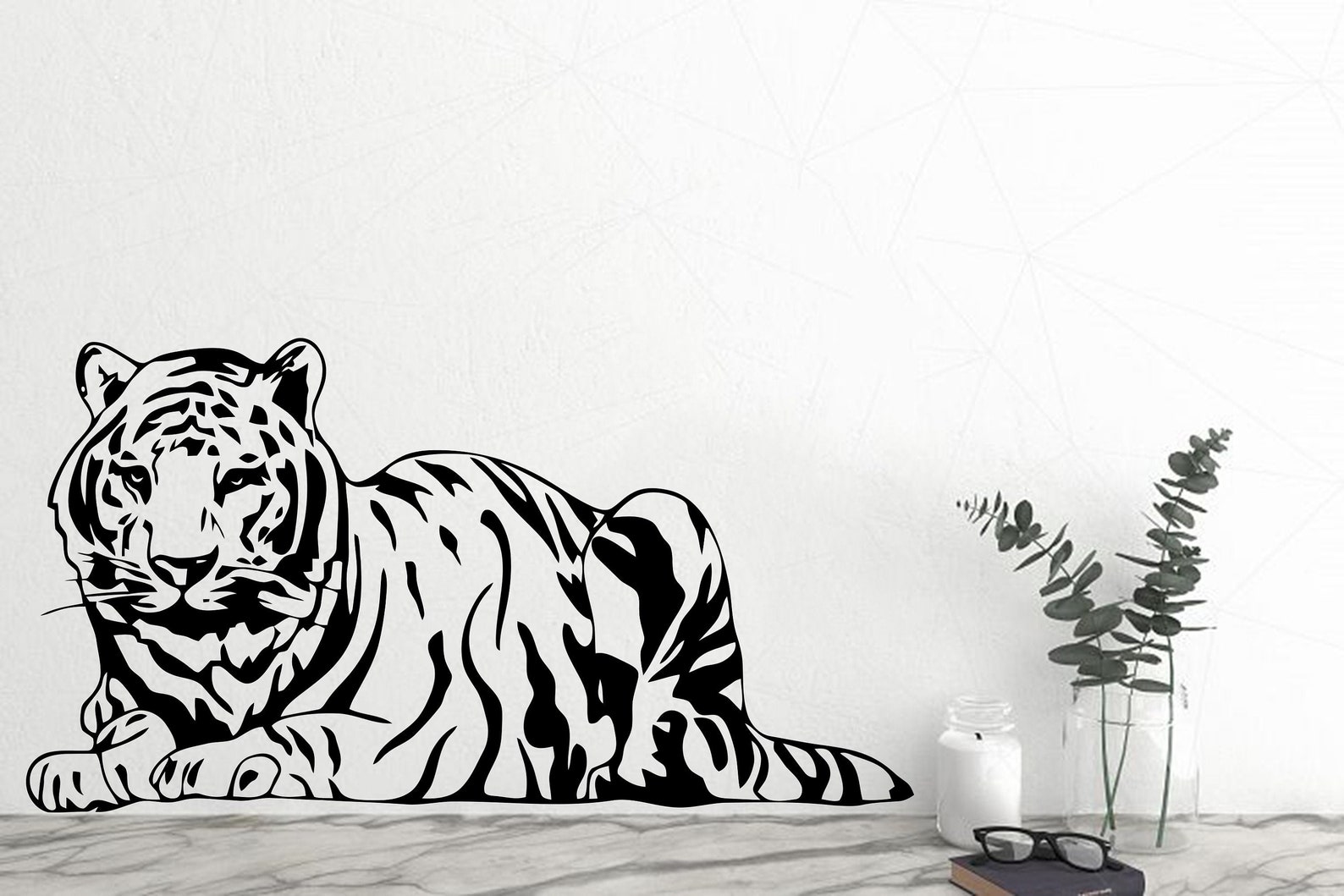 Big Tiger Wall Decal Tiger Wall Art Animals Wall Vinyl Etsy