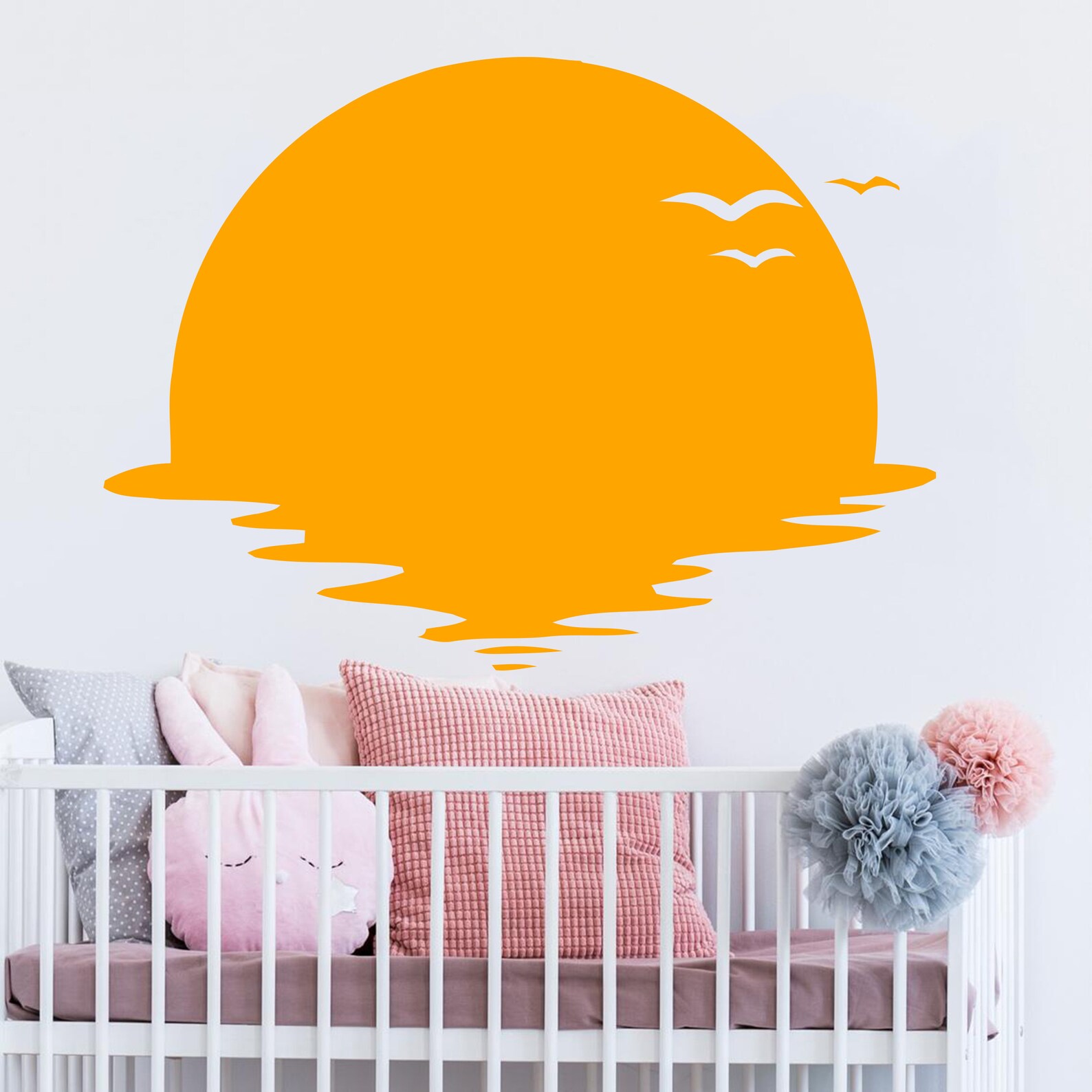 Sun Wall Decal Vinyl sunset decals Sunshine wall decal Half Etsy