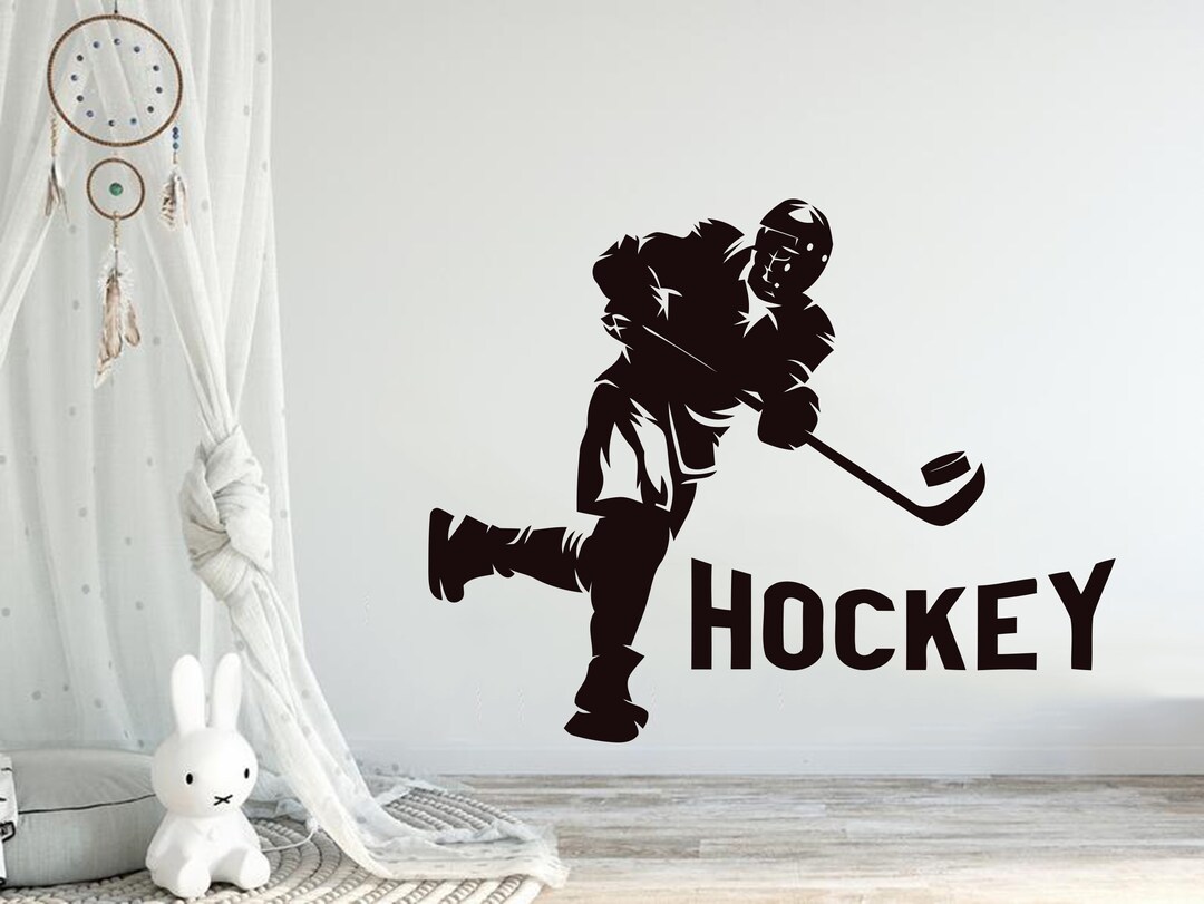 Hockey Wall Decals Hockey Player Wall Decal Hockey Decal Ice