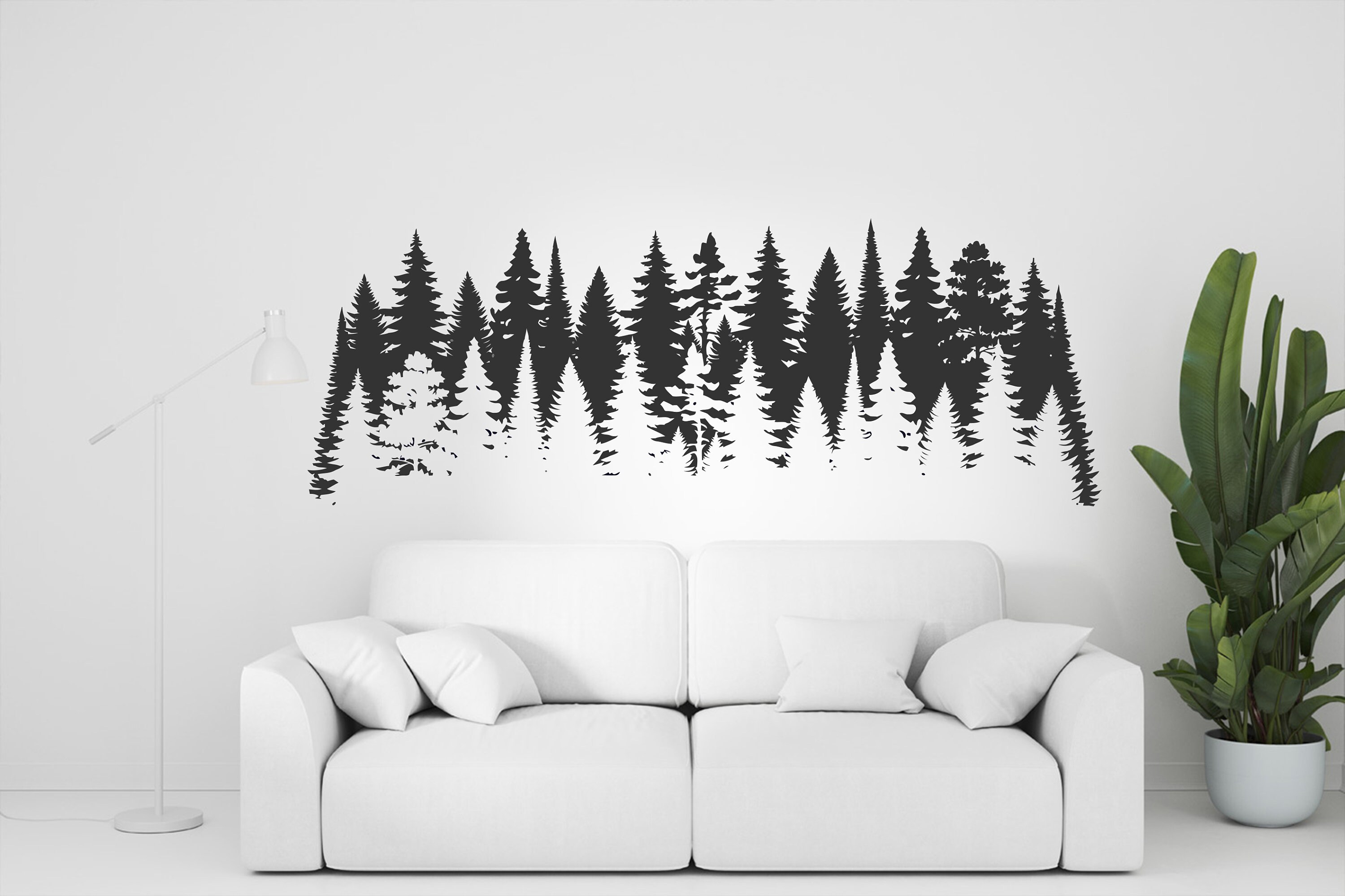 Pine Tree Forest Wall Decal Forest Tree Wall Decals Nursery Etsy