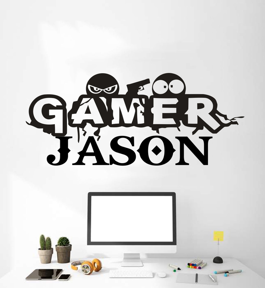 Custom Gamer Wall Decor, Kids Play Room Decor Video Game, Games Vinyl