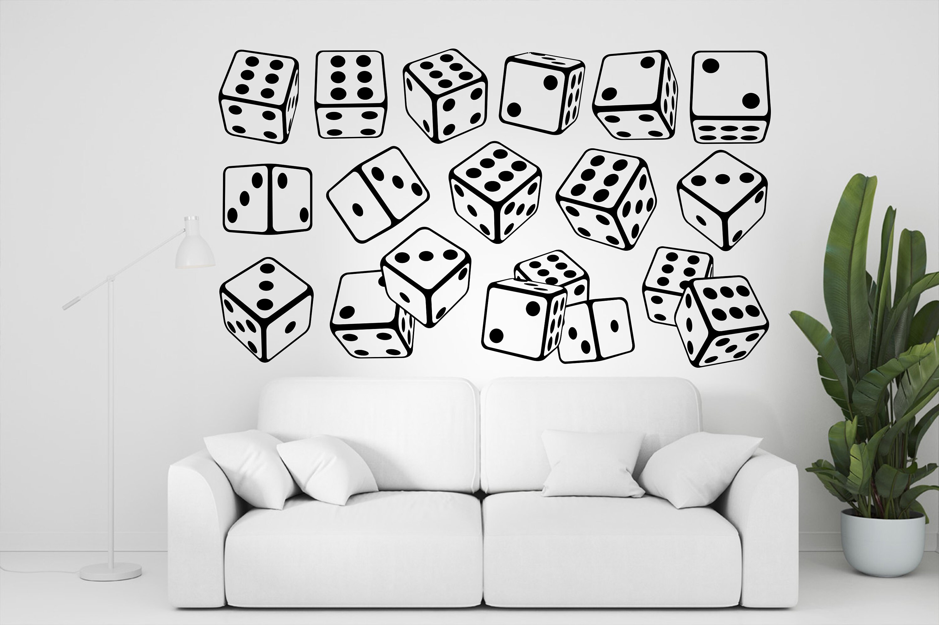 Dice Wall Decal Dice Wall Sticker Dice Wall Mural Casino Etsy