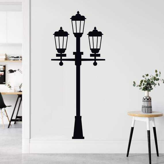 Street Lamp Wall Decal Lamp Wall Decal Fancy Wall Decor Hallway Wall Decal Decorative decals For Living room Elegant Wall Sticker 475ES