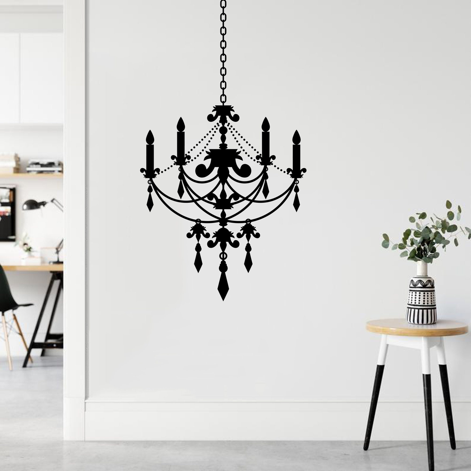 Chandelier Wall Decal Chandelier Sticker Vinyl Wall Decal Etsy