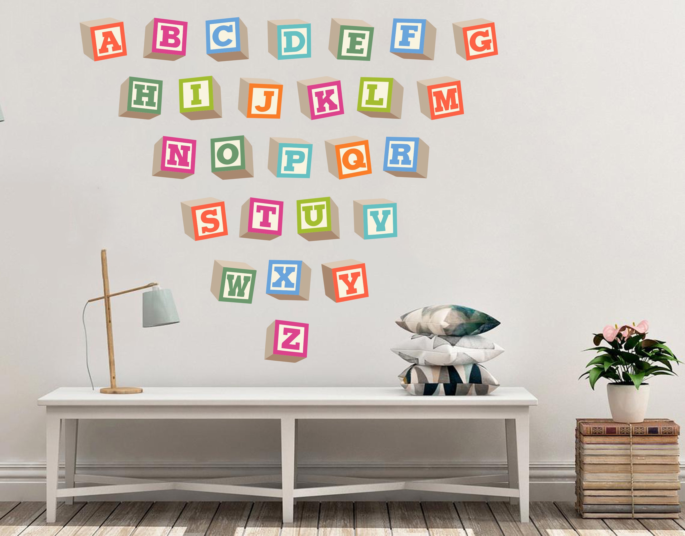 Alphabet Vinyl Wall Art Decal Alphabet for Kids Education Etsy UK