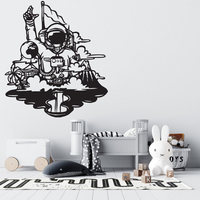 Astronaut Wall Decals Outer Space Wall Decal Decal for Etsy