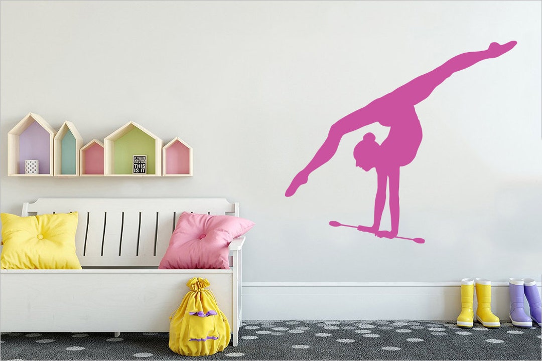 Gymnastics Wall Decal, Gymnast Wall Sticker, Gymnastics Decor, Custom