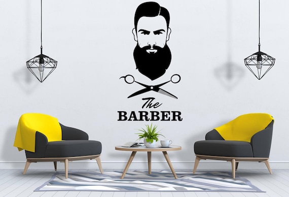 Barber Wall Decal Gentlemens Barber Shop Wall Decor Man Salon - Etsy Barber Wall Decal Gentlemens Barber Shop Wall Decor Man Salon - Etsy