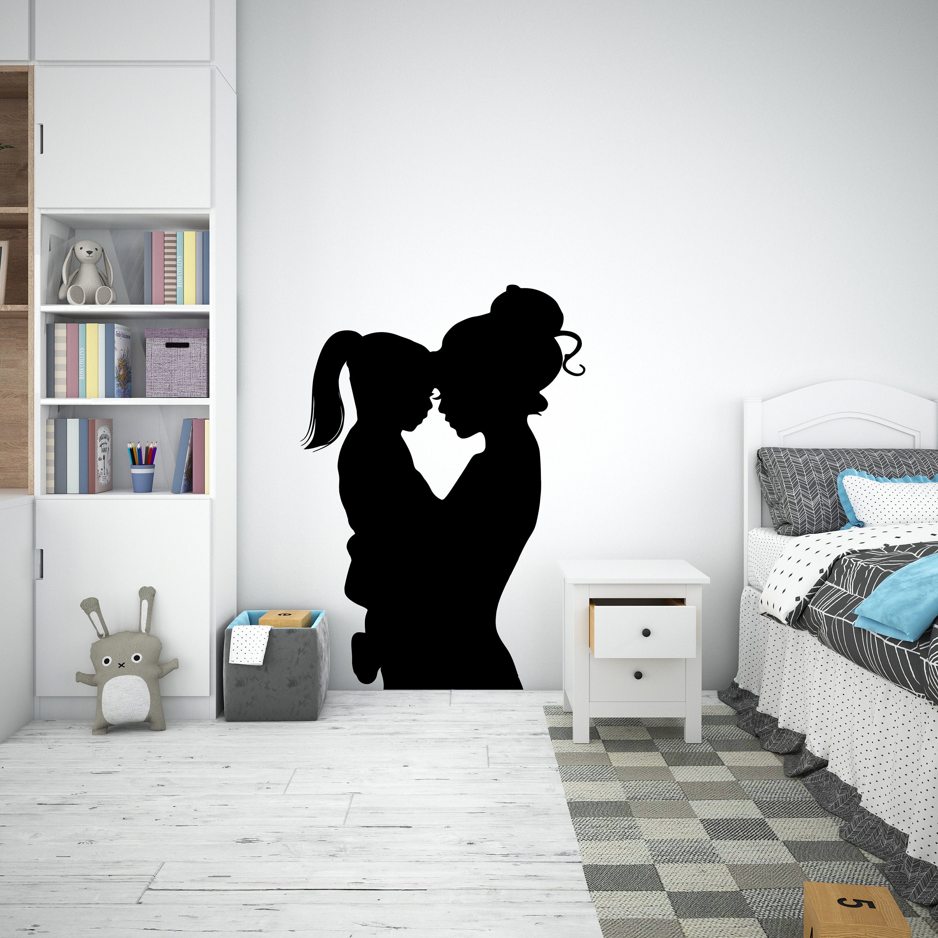 Mom and Daughter Family Wall Art Decal Mother Child Decor Mom | Etsy