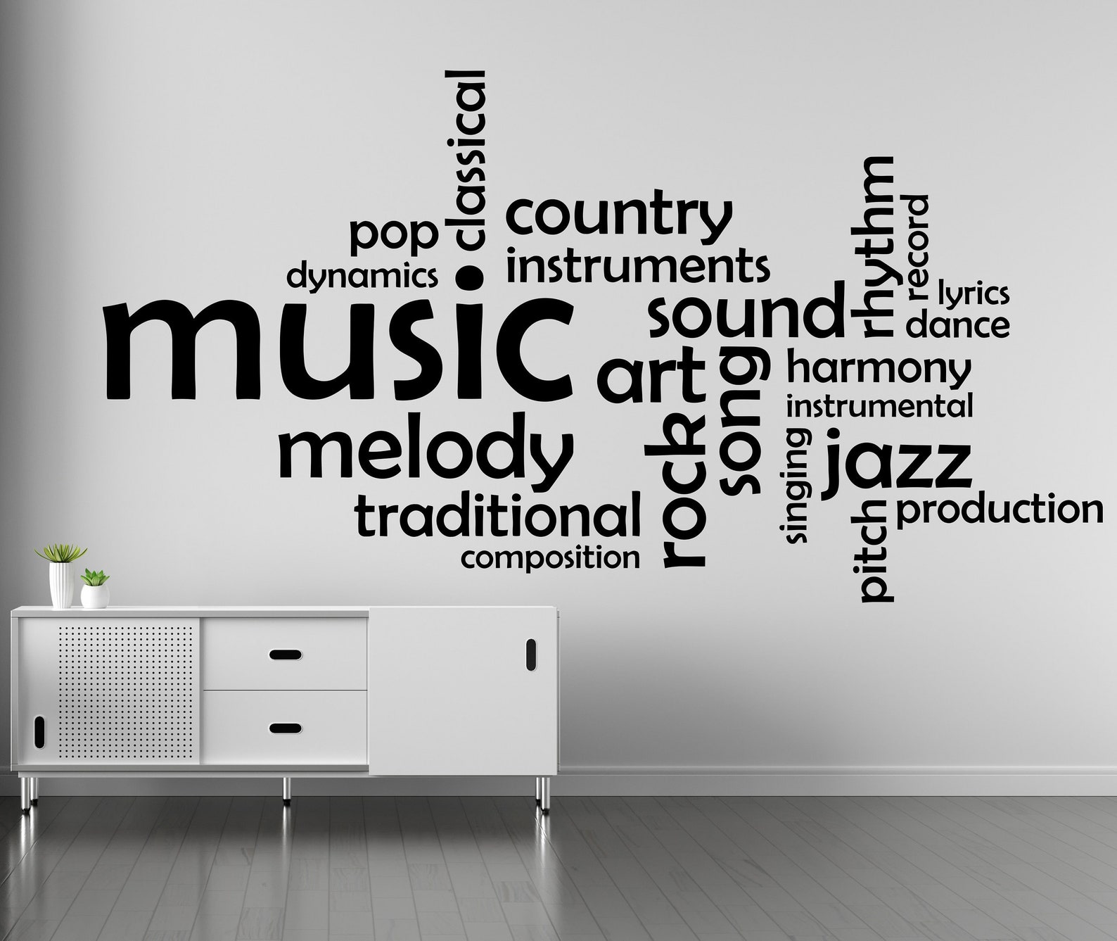Music Wall Art Decal Music Quotes Music Words Wall Decor Etsy