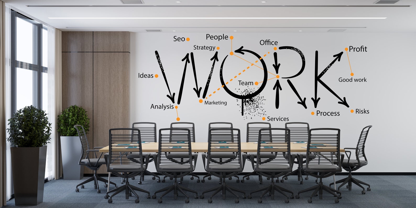 Work Office Wall Decal Business Wall Decal Decoration Office Etsy