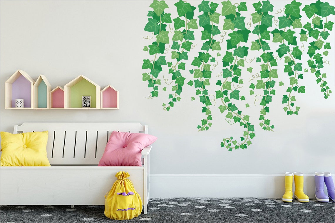 Ivy Plants Leaf Hanging Wall Vinyl Sticker Decal Beautiful Etsy