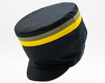 Rasta-Mütze für Dreadlocks aus schwarz-grün-gelber Baumwolle