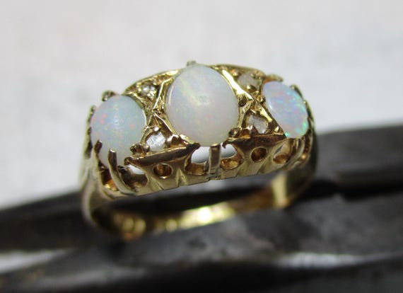 Edwardian{Birmingham 1904} 18ct Solid Gold 7-Ston… - image 2