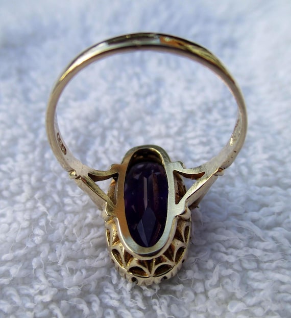 Antique 15ct Solid Gold Oval Shaped 'Amethyst' So… - image 5